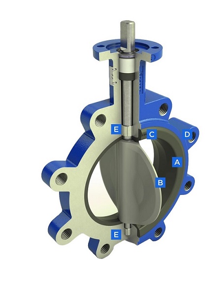 lug style butterfly valve structure